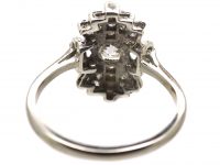 Art Deco Platinum Fan Shaped Ring set with Diamonds