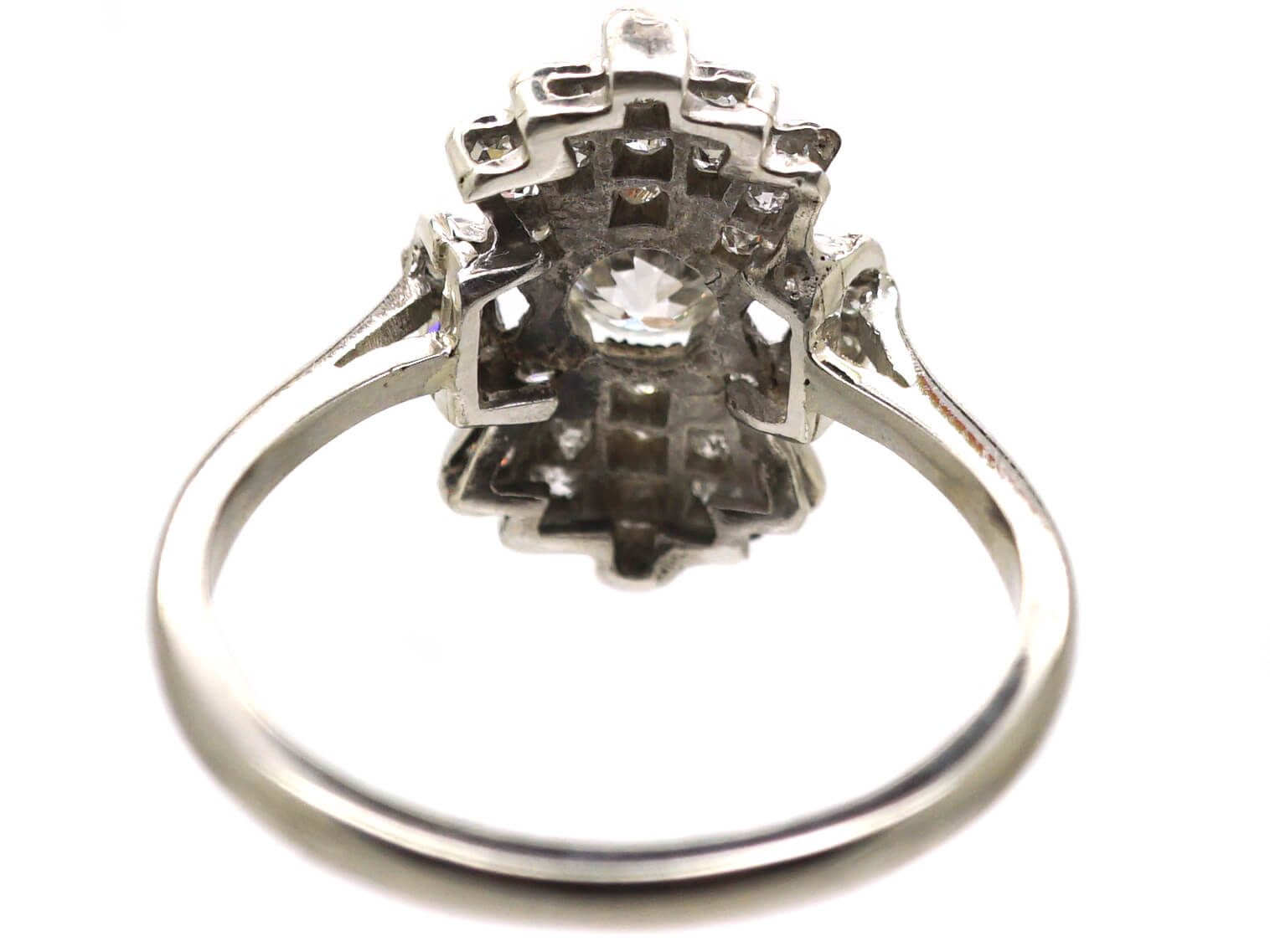 Art Deco Platinum Fan Shaped Ring set with Diamonds (765U) The Antique Jewellery Company