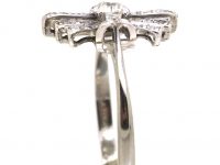 Art Deco Platinum Fan Shaped Ring set with Diamonds