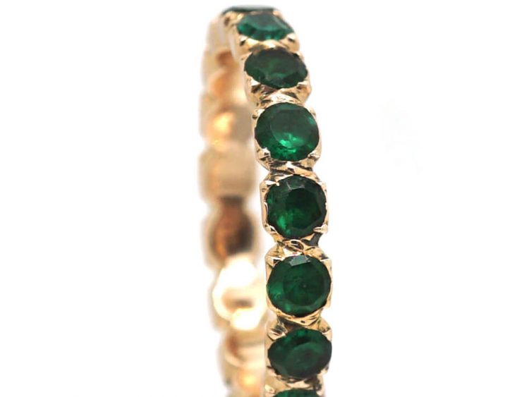 Georgian Gold & Green Paste Eternity Ring
