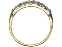 Georgian 15ct Gold & Silver Two Row Old Mine Cut Diamond Ring