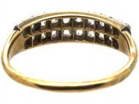 Georgian 15ct Gold & Silver Two Row Old Mine Cut Diamond Ring