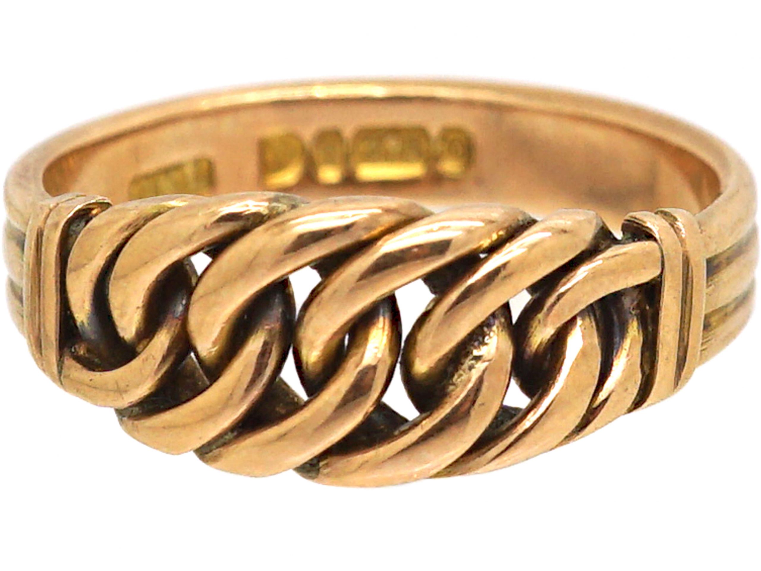 Victorian 9ct Gold Curb Link Ring (897U) | The Antique Jewellery Company