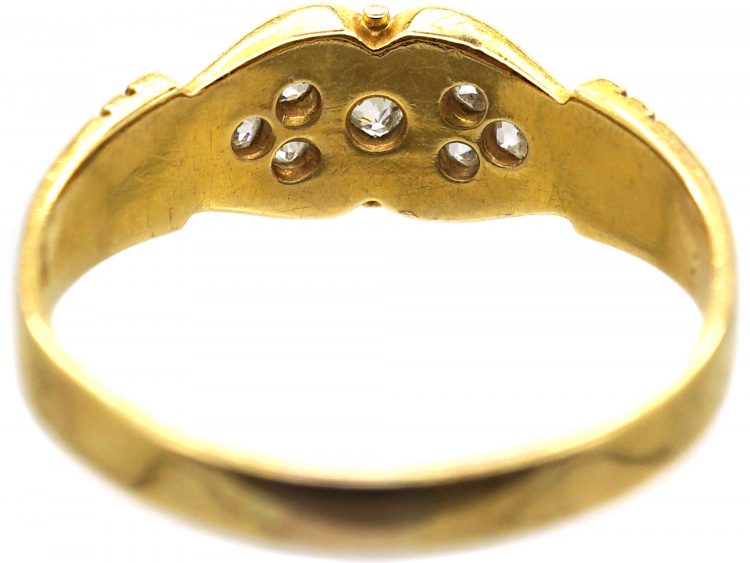 Victorian 18ct Gold & Diamond Trefoil Ring