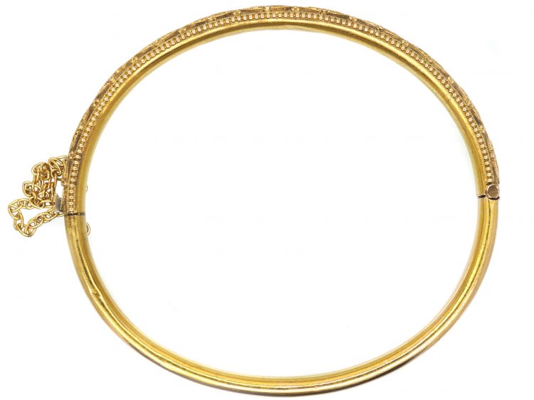 Victorian 15ct Gold Etruscan Revival Bangle