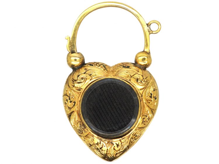 Regency 15ct Gold Padlock set with an Almandine Garnet