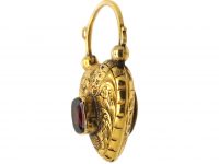 Regency 15ct Gold Padlock set with an Almandine Garnet