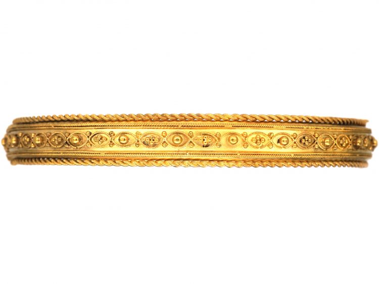 Victorian 15ct Gold Etruscan Style Bangle (732U) | The Antique ...
