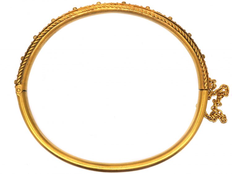 Victorian 15ct Gold Etruscan Style Bangle