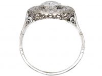 Early 20th Century Platinum, Diamond Cluster Ring with Large Centre Diamond