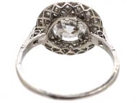 Early 20th Century Platinum, Diamond Cluster Ring with Large Centre Diamond