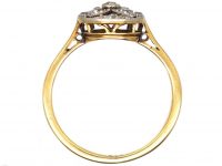 Edwardian 18ct Gold & Platinum, Pierced Cluster Flower Ring