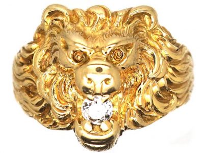 14ct Gold Lion's Head Ring