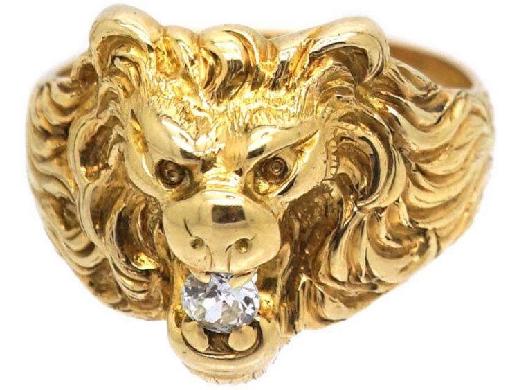 Gold Lion Pendant, Mens Gold Pendant, Lion Head, Proclamation Jewelry Small