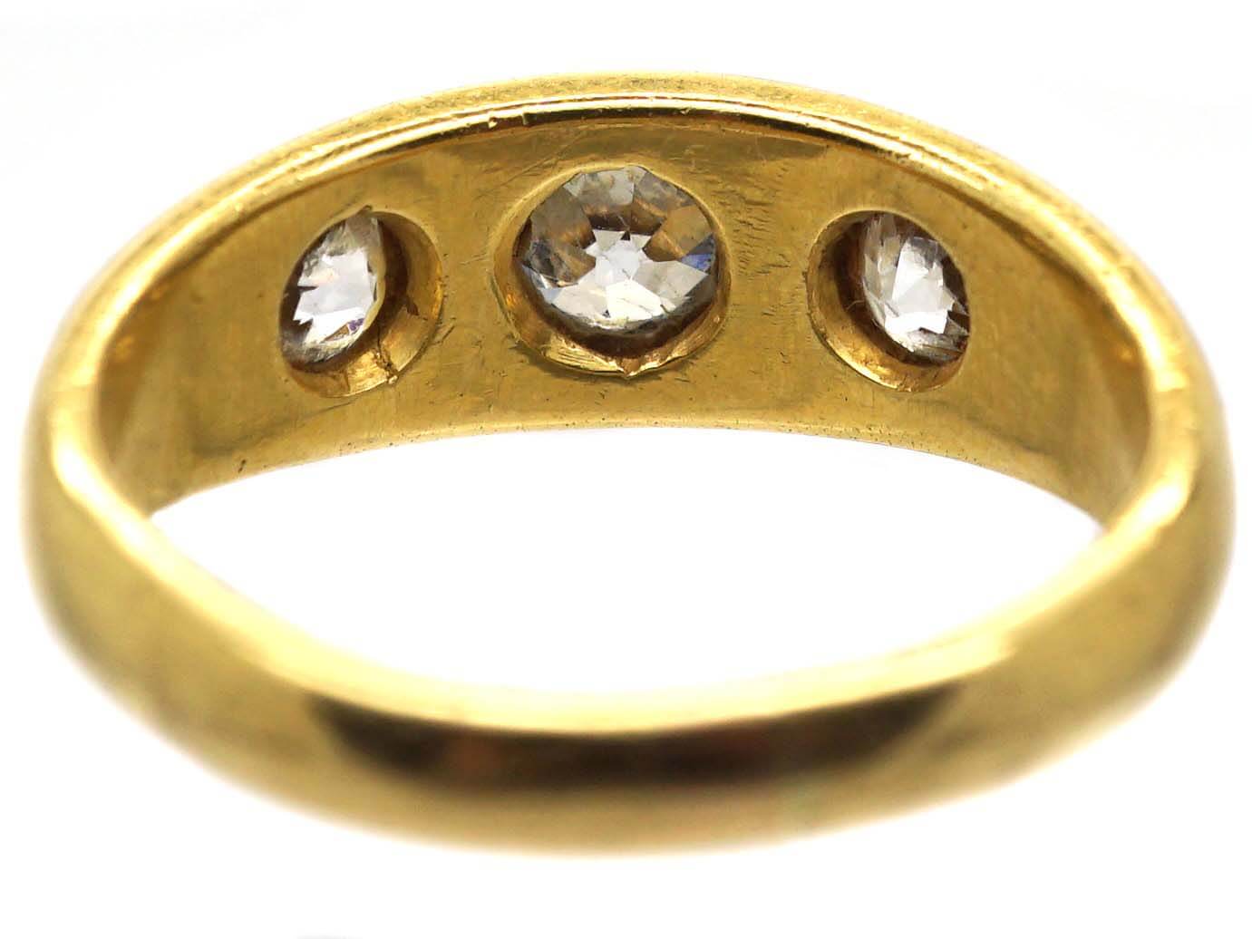 Victorian Three Stone Diamond Rub Over Set Ring (708U) | The Antique ...