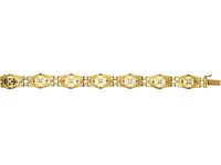 French 18ct Gold Belle Epoque Bracelet set with Rubies & Diamonds