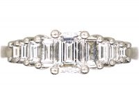 Platinum Nine Stone Baguette Diamond Ring