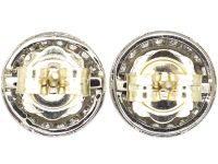 Art Deco Platinum, Diamond Target Cluster Earrings