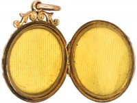 Edwardian 9ct Back & Front Round Locket with Engraved Detail