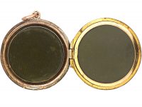 Edwardian 9ct Back & Front Round Locket with Swallow Motif