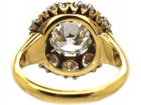 Edwardian 18ct Gold & Platinum, Large Diamond Cluster Ring