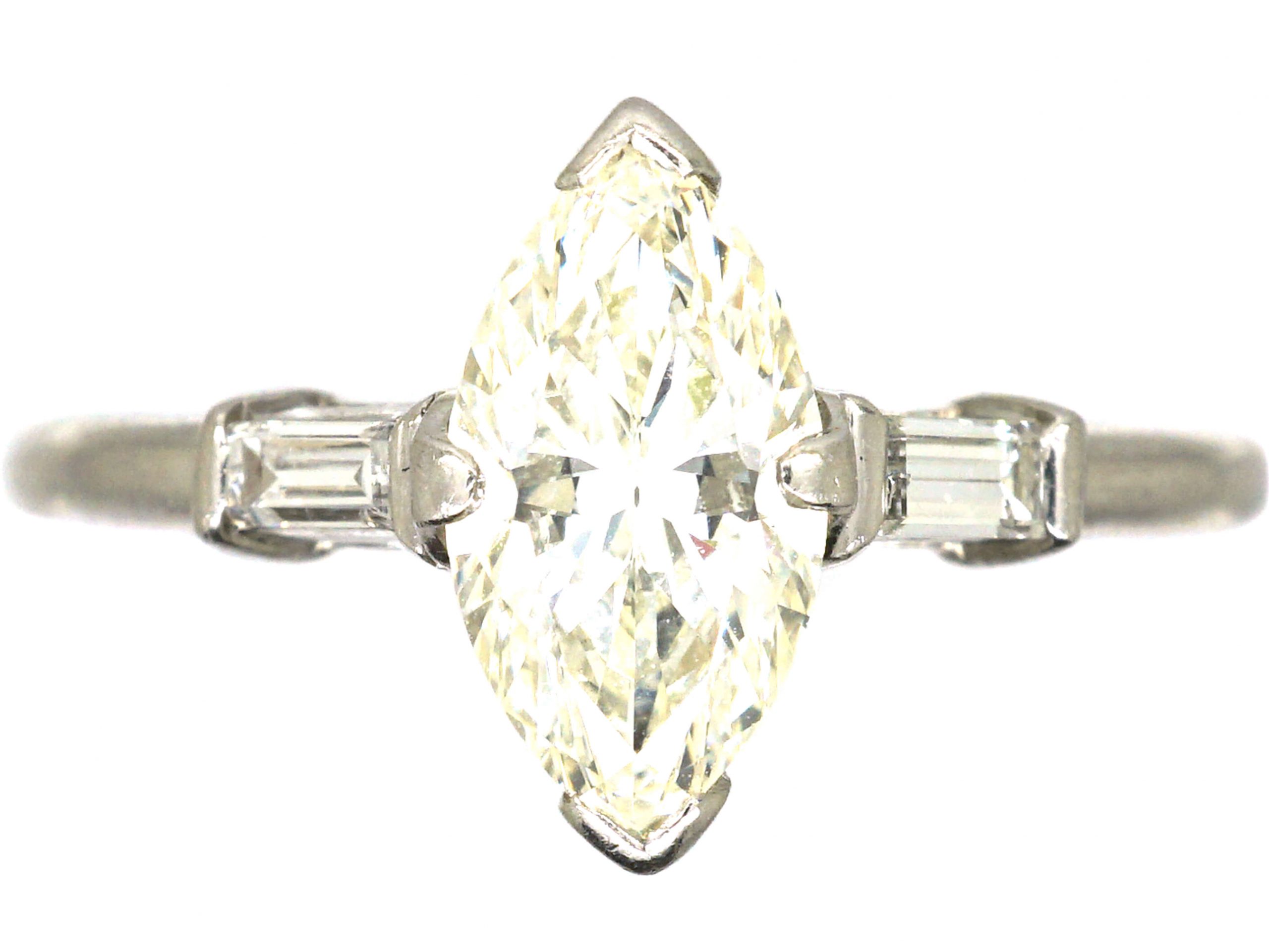 Baguette and marquise diamond on sale ring