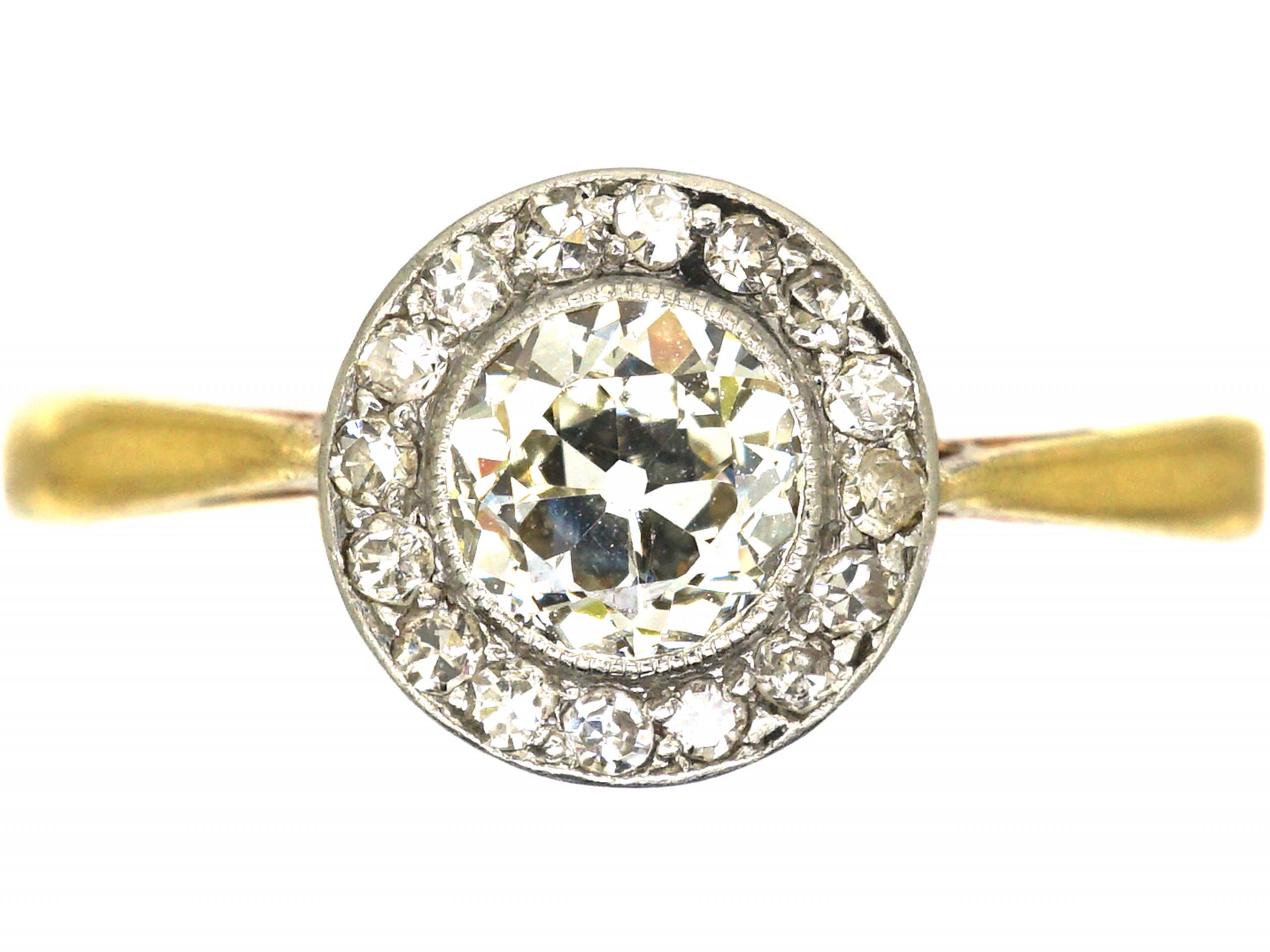 Edwardian 18ct Gold & Platinum, Diamond Cluster Ring (668U) | The ...