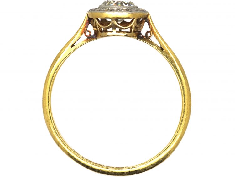 Edwardian 18ct Gold & Platinum, Diamond Cluster Ring