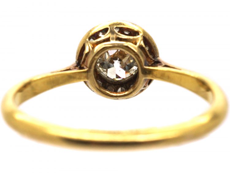 Edwardian 18ct Gold & Platinum, Diamond Cluster Ring