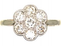 Edwardian 18ct Gold & Platinum, Diamond Cluster Ring