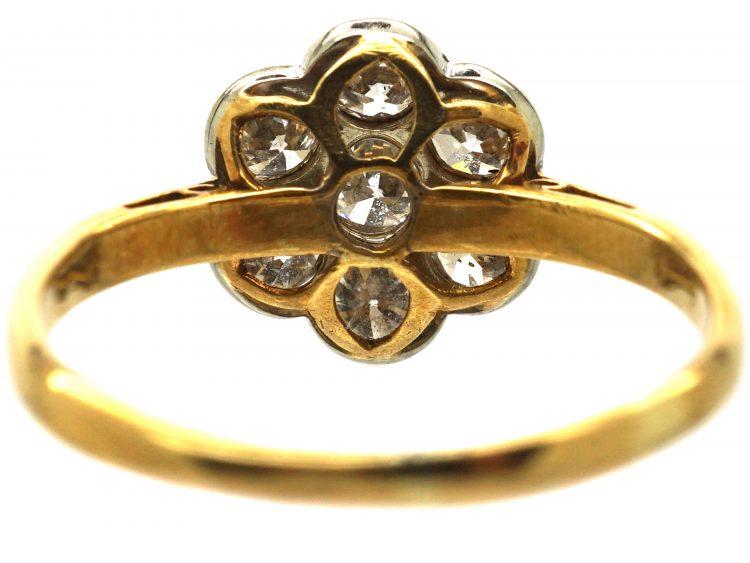 Edwardian 18ct Gold & Platinum, Diamond Cluster Ring