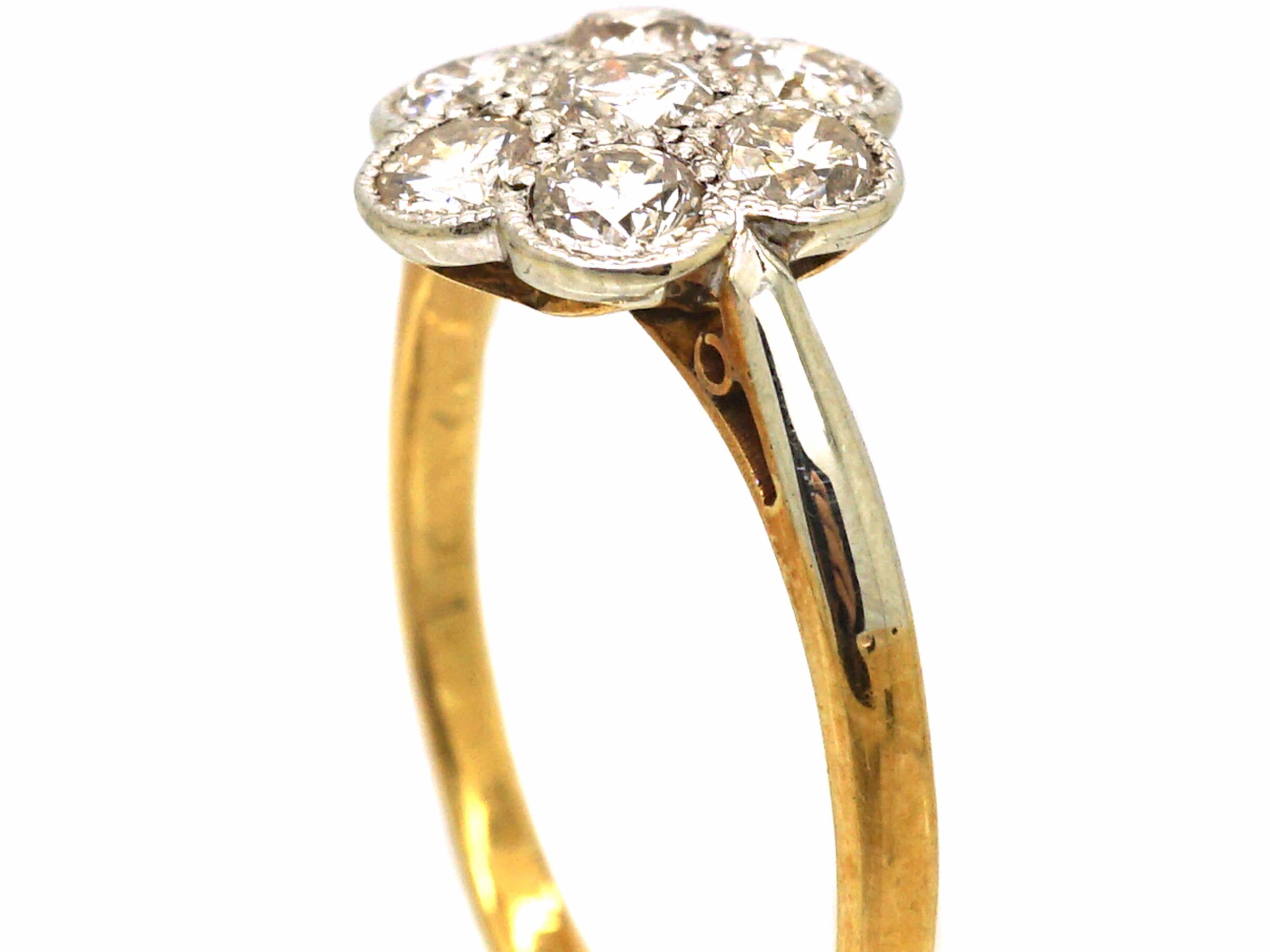 Edwardian 18ct Gold & Platinum, Diamond Cluster Ring (898U) | The ...