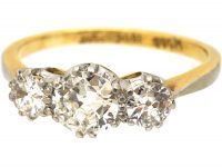 Edwardian 18ct Gold & Platinum,Three Stone Diamond Ring
