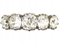 Victorian 18ct Gold, Five Stone Old Mine Cut Diamond Ring
