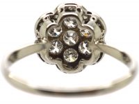 Edwardian Platinum, Diamond Custer Ring with Scalloped Edge