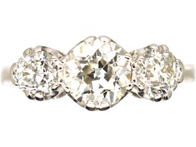 Early 20th Century 18ct White Gold,Three Stone Diamond Ring
