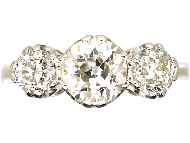 Early 20th Century 18ct White Gold,Three Stone Diamond Ring (20W) | The ...