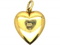 Edwardian 15ct Gold Heart Pendant set with Turquoise & Natural Split Pearls