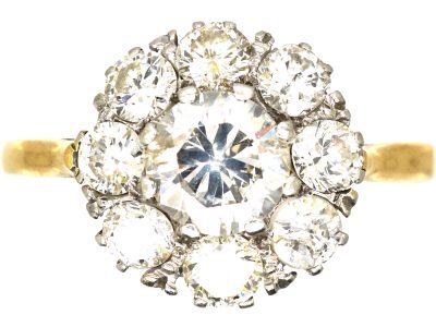 Early 20th Century 18ct Gold, Diamond Daisy Cluster Ring