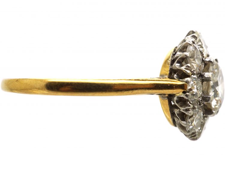 Early 20th Century 18ct Gold, Diamond Daisy Cluster Ring