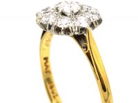 Early 20th Century 18ct Gold & Platinum, Diamond Daisy Cluster Ring