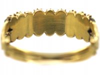 Georgian 15ct Gold, Natural Split Pearls & Green Paste Two Row Ring