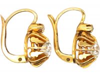 Early 20th Century 18ct Gold Dormeuse Earrings set with Diamonds