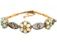 Edwardian 15ct Gold & Platinum, Opal & Diamond Bracelet