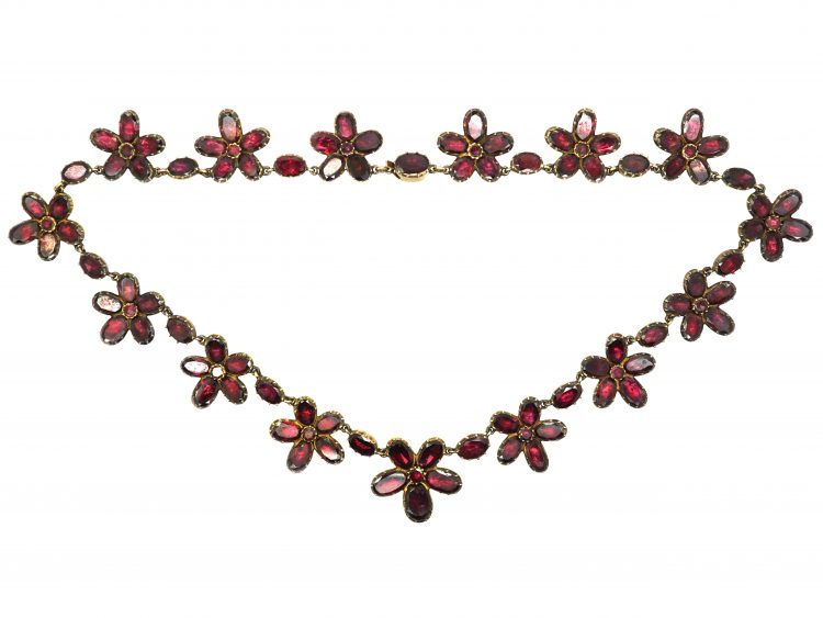 Buy Vintage Sterling Silver Bezel Set Garnet Necklace Online in India - Etsy