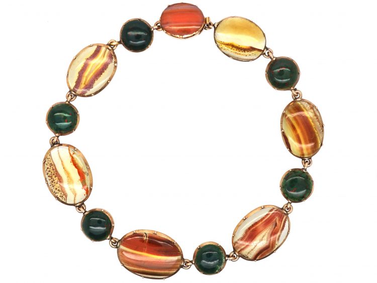 Georgian Gold, Bloodstone & Agate Bracelet