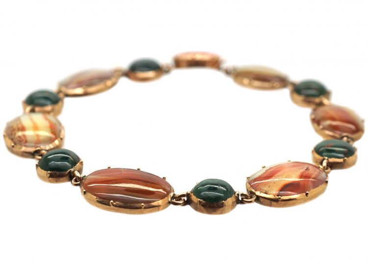 Georgian Gold, Bloodstone & Agate Bracelet