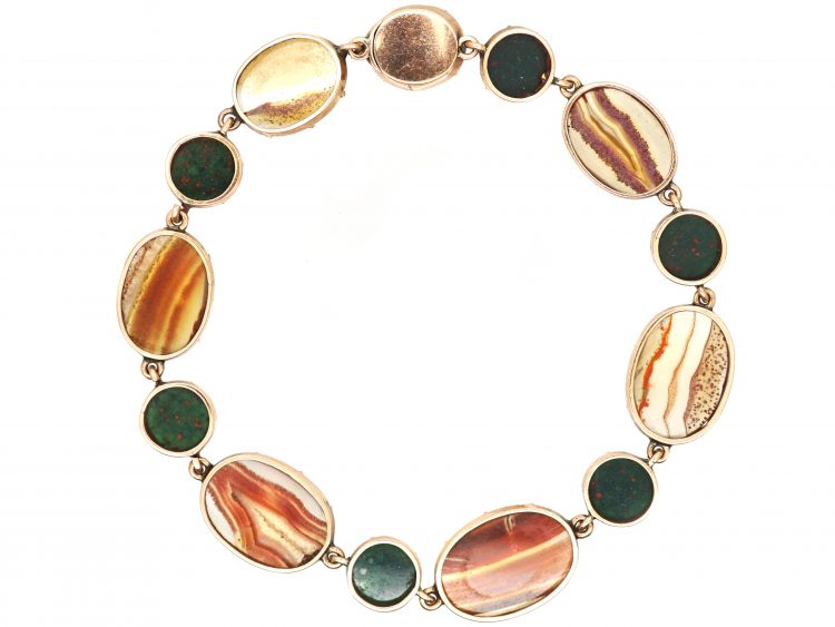 Georgian Gold, Bloodstone & Agate Bracelet