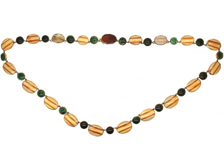 Georgian Gold, Bloodstone & Agate Necklace