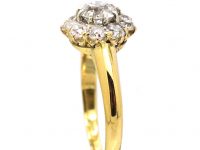 Edwardian 18ct Gold, Daisy Cluster Diamond Ring